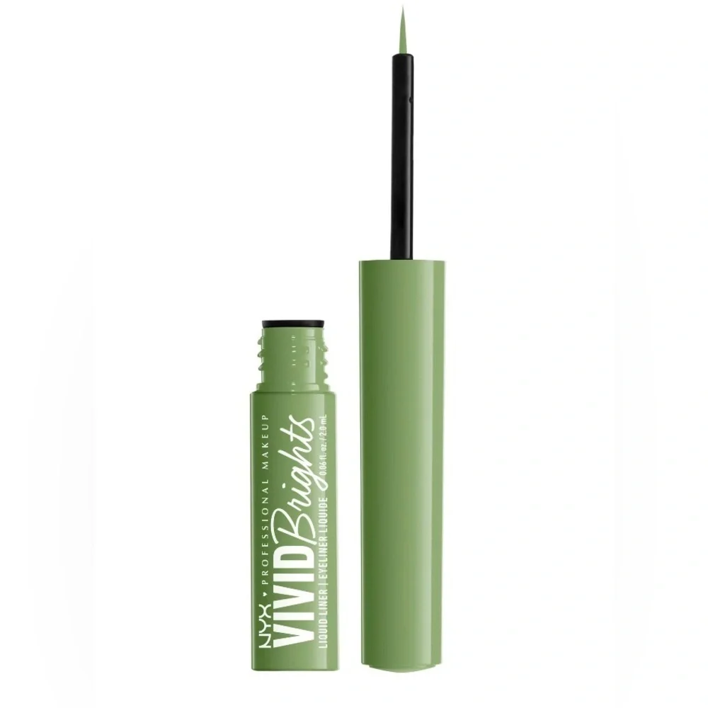 (2)-NYX PROFESSIONAL MAKEUP Vivid Brights Liquid Eyeliner Liner - GHOSTED GREEN
